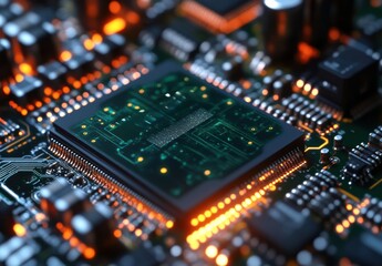 A close up of a computer chip, Concept of technology and innovation