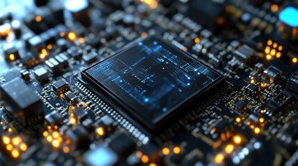 A close up of a computer chip, Concept of technology and innovation