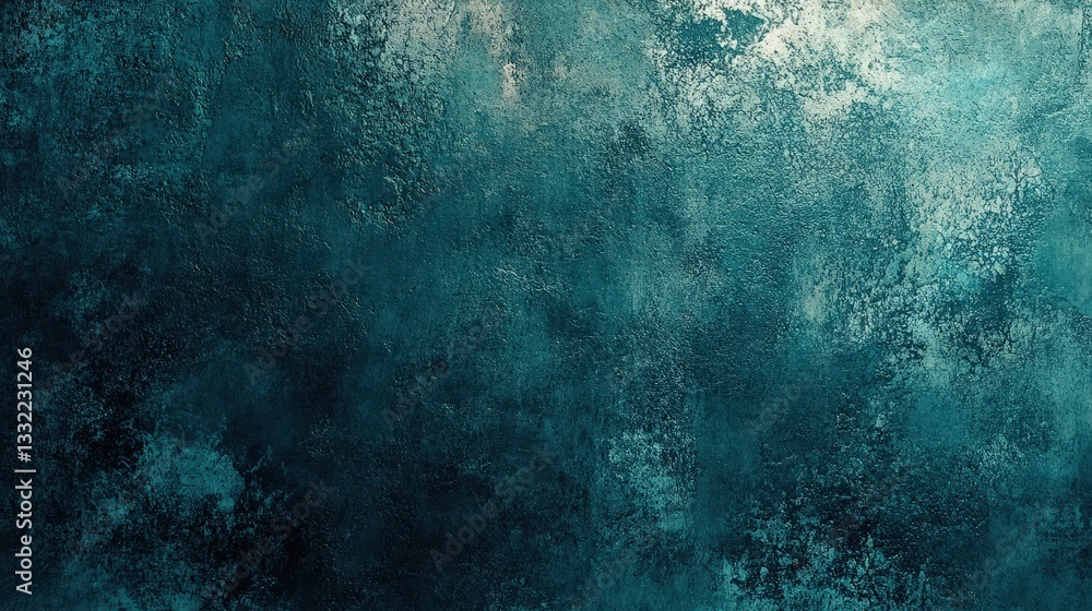 Poster a textured abstract background featuring deep teal and turquoise hues, creating a sense of depth and