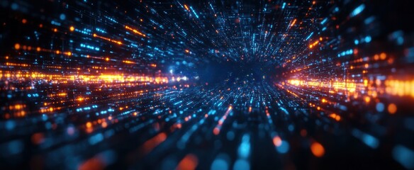 Obraz premium A computer generated image of a bright light in a dark background