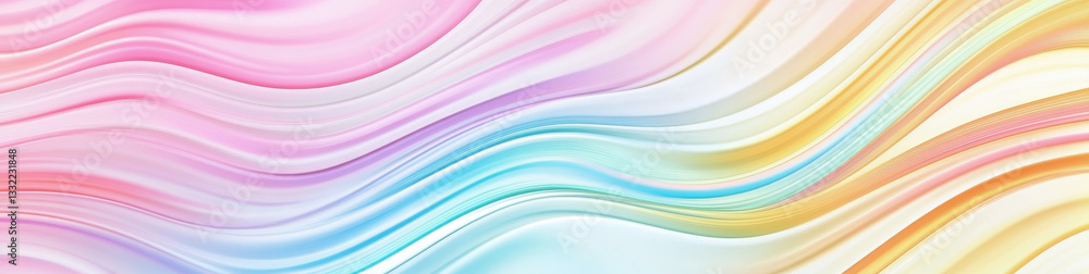 Canvas Prints abstract colorful rainbow waves with smooth flowing pastel gradients and motion