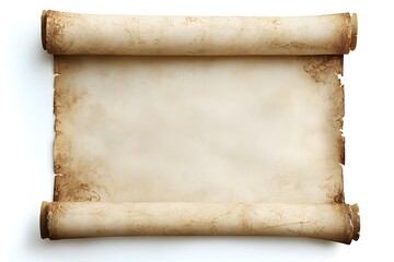 Greek Philosophers Scroll Top View isolated on white background