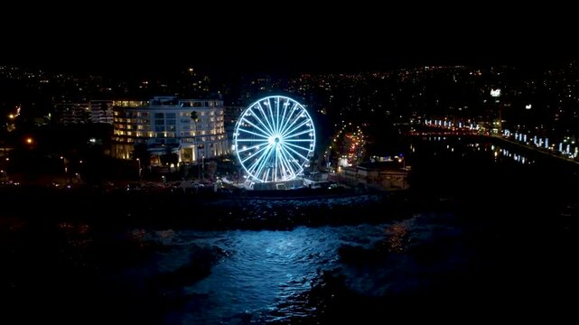 Drone en rueda de la fortuna en Vi&ntilde;a del Mar