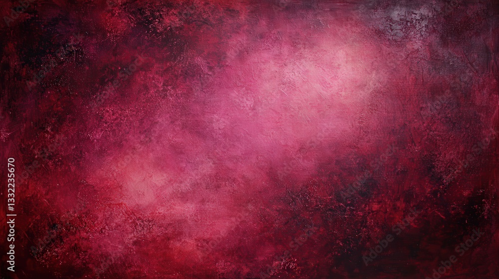 Poster a vibrant abstract artwork featuring deep reds and pinks, creating a cosmic and ethereal atmosphere.