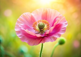 Beautiful pink poppy blooms, a floral masterpiece.