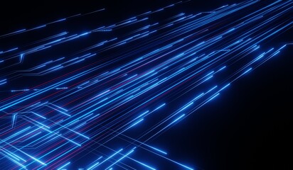 Electrical circuit background, technology background, electric current, 3d illustration