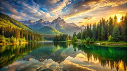 Obraz premium Tranquil vistas; stunning natural scenery.