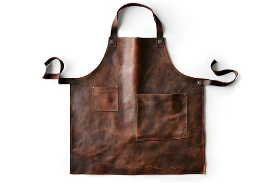 Leather Apron Top View isolated on white background