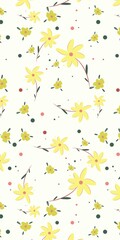Cheerful Yellow Floral Seamless Pattern