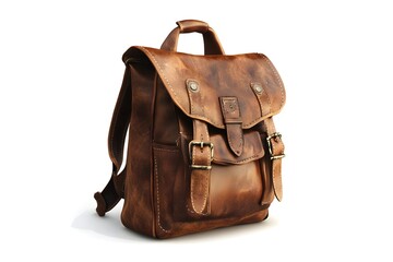 Stylish Vintage Travel Bag isolated on white background