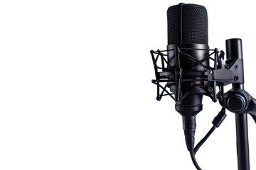 A Powerful Black Microphone Poised To Capture Voices, Ready To Broadcast Stories And Share...
