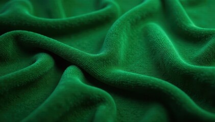 Fototapeta premium Luxurious deep green velvet texture Close-up , fabric, detail