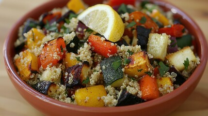Roasted Vegetable and Quinoa Salad with Lemon