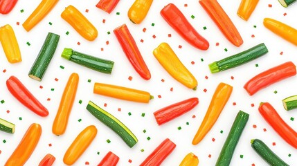 Vibrant Vegetable Pattern Colorful Carrots Zucchini and Peppers