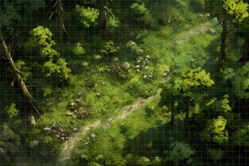 RPG DND map fantasy wilderness adventure detailed forest terrain with dense vines and foliage perfect for tabletop role-playing games immersive campaign setting intricate hand-drawn landscape for game