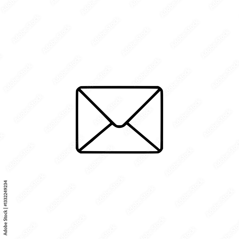 Poster a minimalist vector graphic of an envelope conveying communication or mail in a clean simple style a