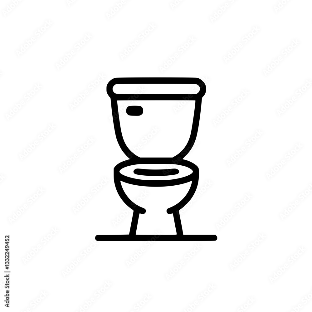 Poster vector illustration of a toilet with the lid open the image has a simple clean design making it suit