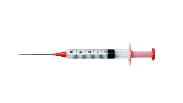 Transparent Syringe Isolated on Transparent Background for Medical and Health-Related Uses