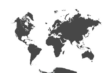 World Map, sign silhouette. World Map Globe. Vector Illustration isolated on transparent background.