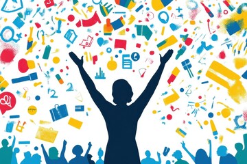 Vibrant Celebration of Creativity and Expression with Colorful Elements