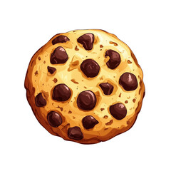 Fototapeta premium Delicious Chocolate Cake Isolated on White Background with Cookie and Cream Toppings