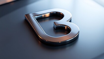 Metallic 3d Letter B Logo Design Render
