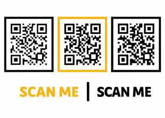 Fototapeta premium QR code vector frame set for barcode scanning with phone