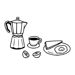 simple breakfast items drawing