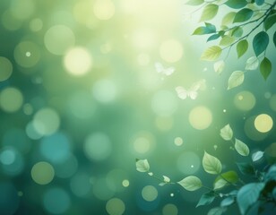 Fototapeta premium Breezy leafy scene nature setting abstract background soft light close-up serenity and calmness