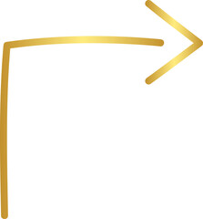 Gold Hand Drawn Arrow