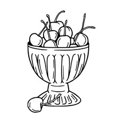 fruit bowl with cherries vector design