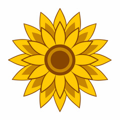 bold sunflower icon with structured petal 