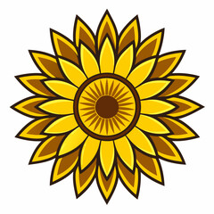 bold sunflower icon with structured petal 