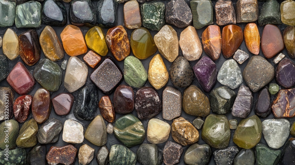 Poster a high-resolution shot of a gemstone grading process with multiple loose diamonds arranged for evalu