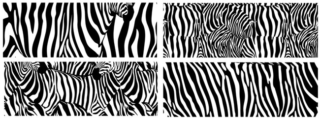zebra skin seamless patterns vector black shape silhouette