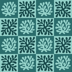 Boho Sea Beach Summer Seamless Pattern. Boho Ocean Coral Shape Background. Seamless Underwater Summer Print. Abstract Seashell Ornament for Textile, Paper, Home Decor, and Coastal Design.