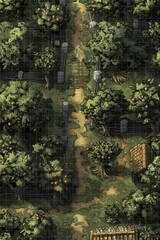 Obraz premium dnd battlemap grid fantasy terrain adventure map grid layout for tabletop role playing games detailed gridded dnd map for rpg campaigns immersive gaming experience dungeon master tool customizable bat