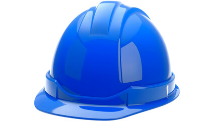 Fototapeta premium A blue hard hat designed for safety and protection in construction and industrial environments.