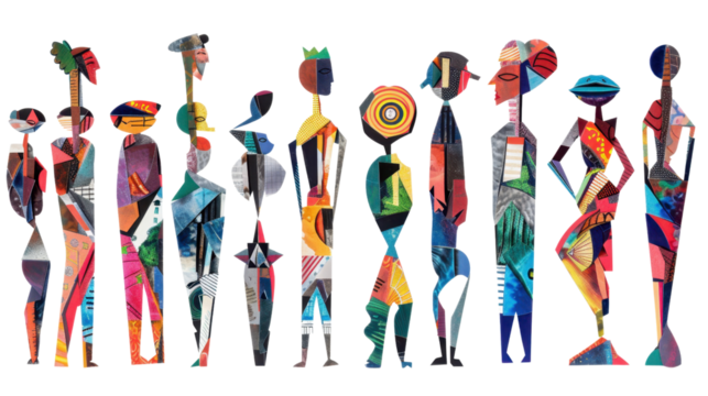 Diverse crowd of people standing together representing community and teamwork