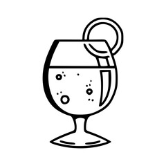 refreshing drink outline illustration