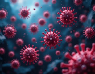 Exploring covid-19 virus particles laboratory setting scientific illustration underwater environment close-up view health awareness