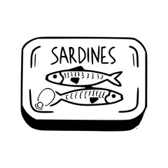 canned sardines vector illustration