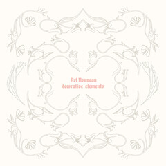 Art Nouveau floral elements. Decorative element. Vector.
