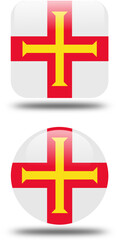 Fototapeta premium square and circular 3d look flag of guemsey