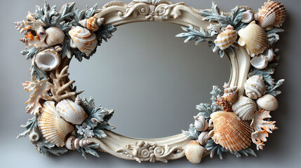 Obraz premium diy seashell mirror wallpaper,