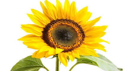 Fototapeta premium Captivating yellow sunflower isolated on white stock photo nature close-up floral beauty