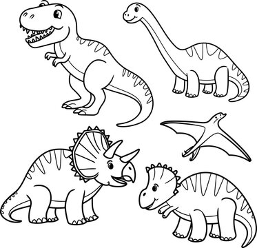 Cute baby dinosaur vector art on white background. Baby saurus vector art.