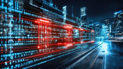 Night city street moving data