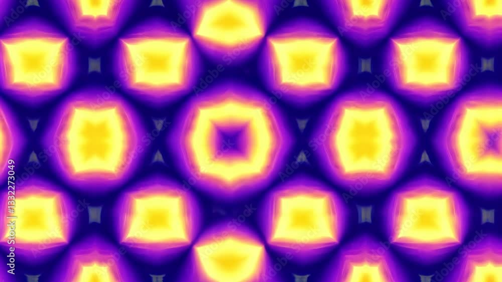 Poster colorful abstract pattern with vibrant yellow and purple shapes creating a mesmerizing visual effect