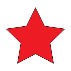 red star on white background